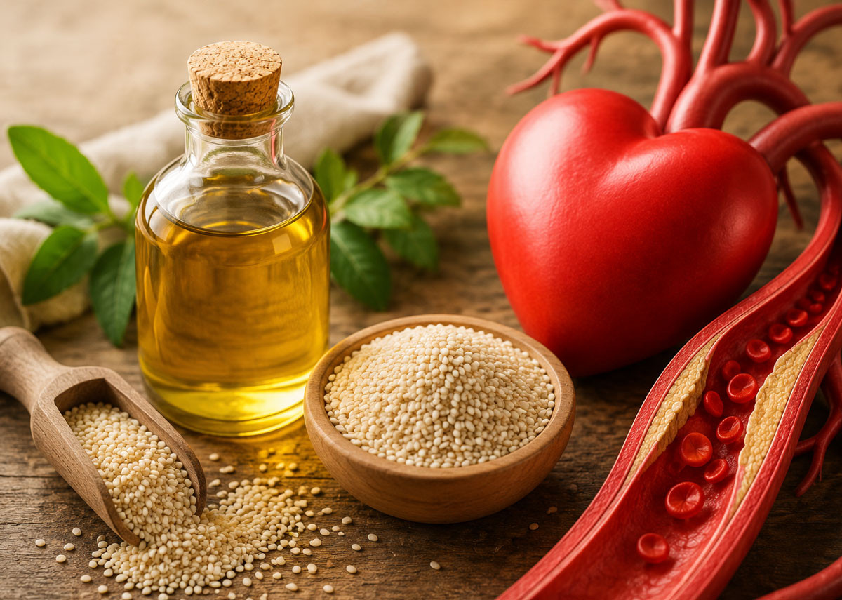 خواص روغن کنجد برای قلب؛ آیا روغن کنجد به سلامت قلب و عروق کمک می‌کند؟