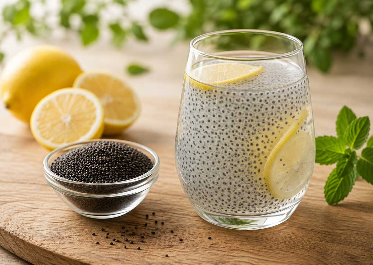 نوشیدنی تخم شربتی و لیمو برای رژیم غذایی