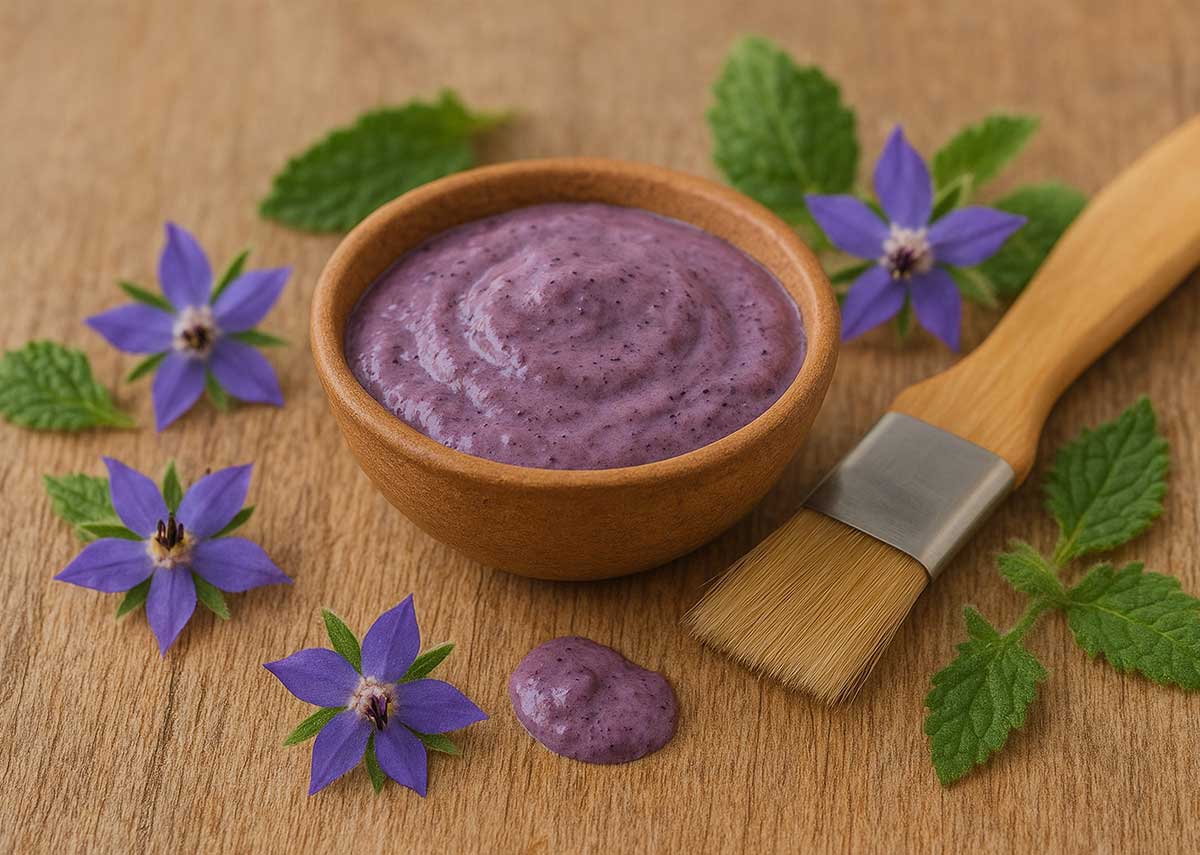 ماسک طبیعی گل گاوزبان برای پوست