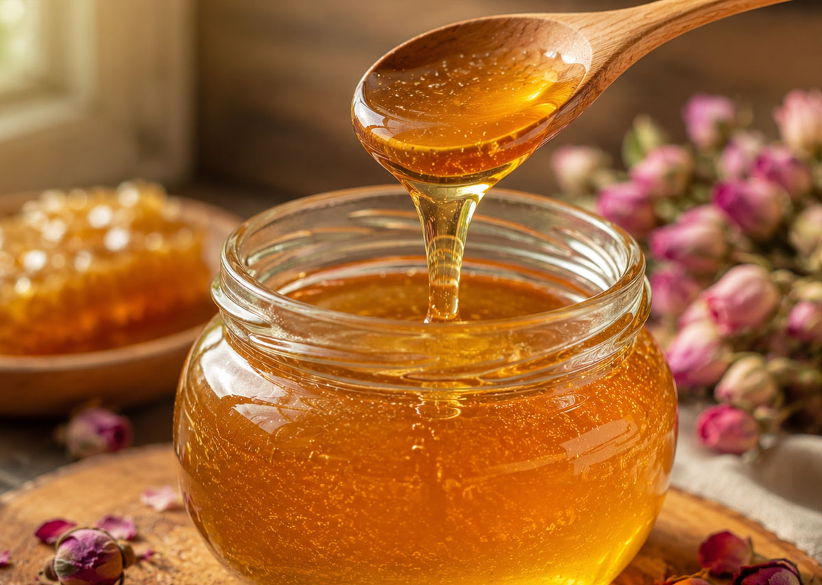 ویژگیهای ظاهری عسل طبیعی و بافت غلیظ آن